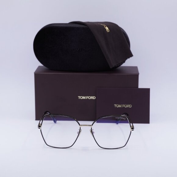 Tom Ford FT5876-B 032 Butterfly Eyeglasses 56mm - Pale Gold/Black - Picture 3 of 10